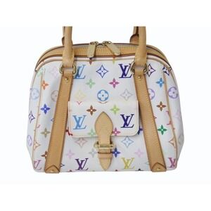 Louis Vuitton White Murakami Multicolor Takashi Multicolore Handbag Priscilla